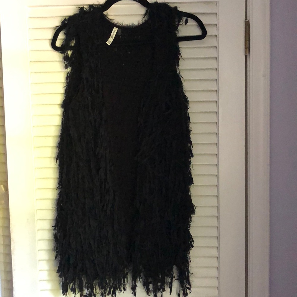 Black fringe vest